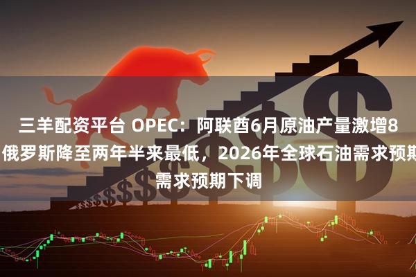 三羊配资平台 OPEC：阿联酋6月原油产量激增80%，俄罗斯降至两年半来最低，2026年全球石油需求预期下调